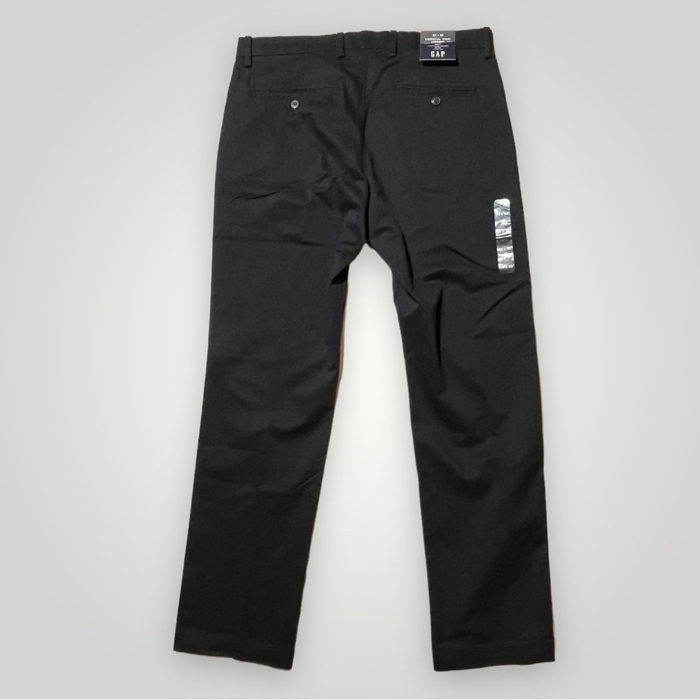 Gap Essential Khaki Straight Leg Black Pants 33”x32” - Picture 4 of 16